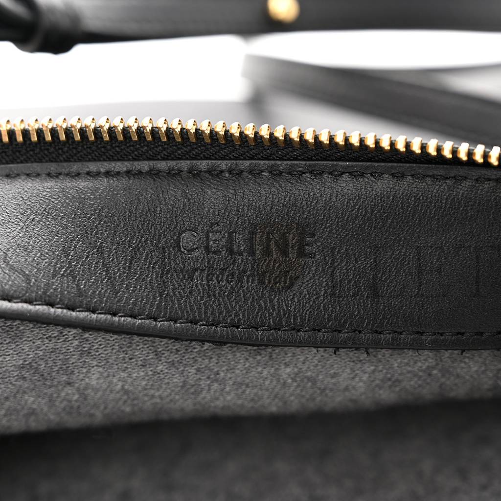 CELINE LAMBSKIN LARGE TRIO CROSSBODY BAG BLACK (24*18*3cm) CELINE LAMBSKIN LARGE TRIO CROSSBODY BAG BLACK (24*18*3cm)