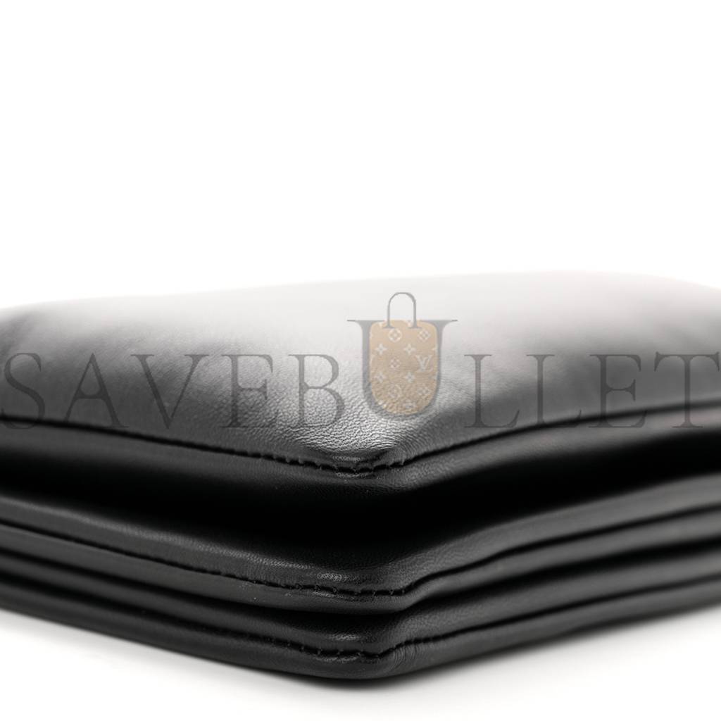 CELINE LAMBSKIN LARGE TRIO CROSSBODY BAG BLACK (24*18*3cm) CELINE LAMBSKIN LARGE TRIO CROSSBODY BAG BLACK (24*18*3cm)