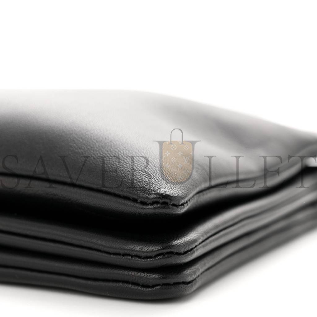 CELINE LAMBSKIN LARGE TRIO CROSSBODY BAG BLACK (24*18*3cm) CELINE LAMBSKIN LARGE TRIO CROSSBODY BAG BLACK (24*18*3cm)