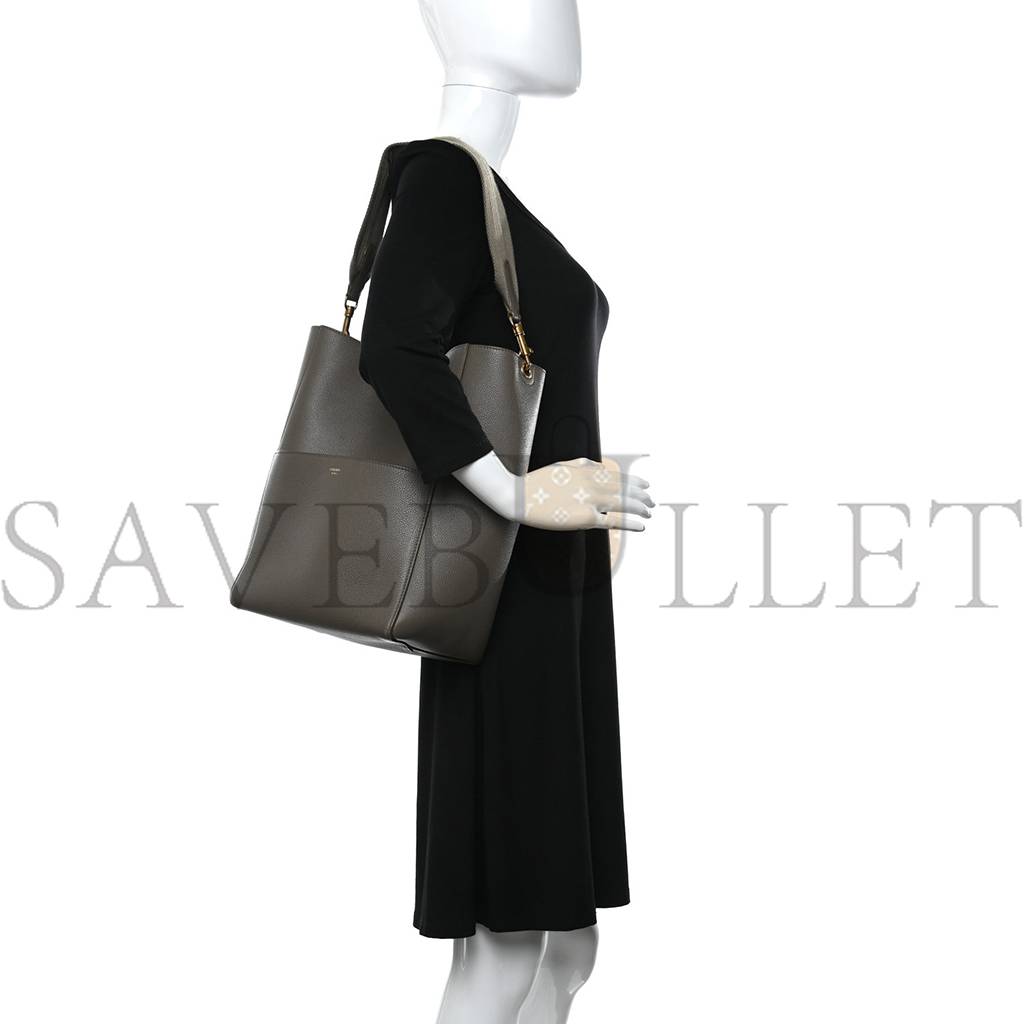 CELINE SOFT GRAINED CALFSKIN SANGLE BUCKET BAG TAUPE (33*23*17cm) CELINE SOFT GRAINED CALFSKIN SANGLE BUCKET BAG TAUPE (33*23*17cm)