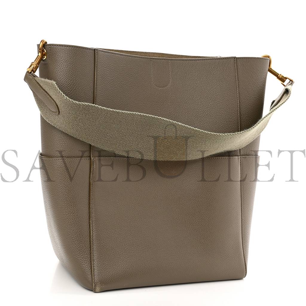 CELINE SOFT GRAINED CALFSKIN SANGLE BUCKET BAG TAUPE (33*23*17cm) CELINE SOFT GRAINED CALFSKIN SANGLE BUCKET BAG TAUPE (33*23*17cm)