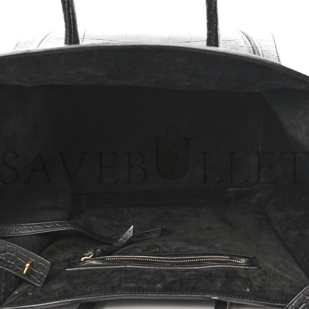 CELINE CROCODILE EMBOSSED CALFSKIN LARGE PHANTOM LUGGAGE BLACK (34*32*25cm) CELINE CROCODILE EMBOSSED CALFSKIN LARGE PHANTOM LUGGAGE BLACK (34*32*25cm)