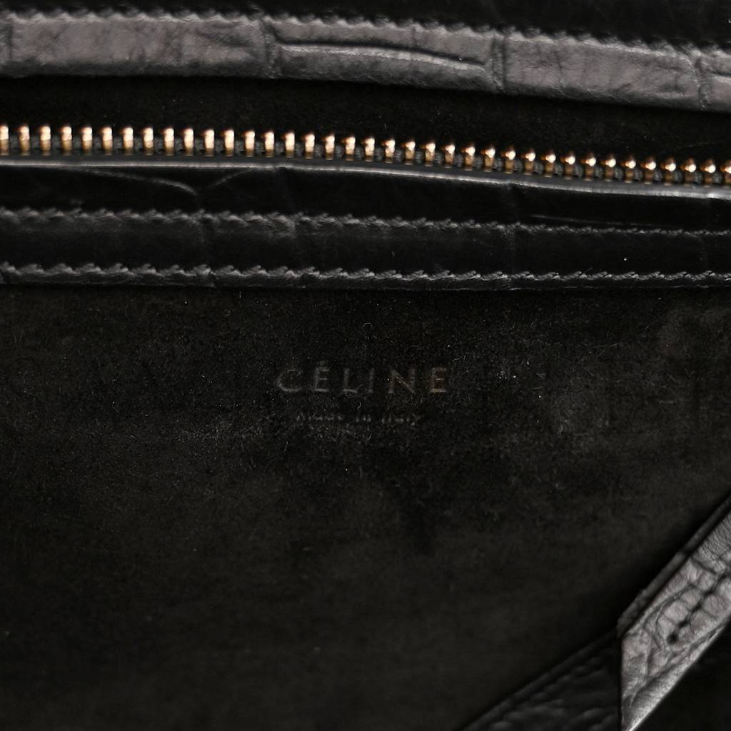 CELINE CROCODILE EMBOSSED CALFSKIN LARGE PHANTOM LUGGAGE BLACK (34*32*25cm) CELINE CROCODILE EMBOSSED CALFSKIN LARGE PHANTOM LUGGAGE BLACK (34*32*25cm)