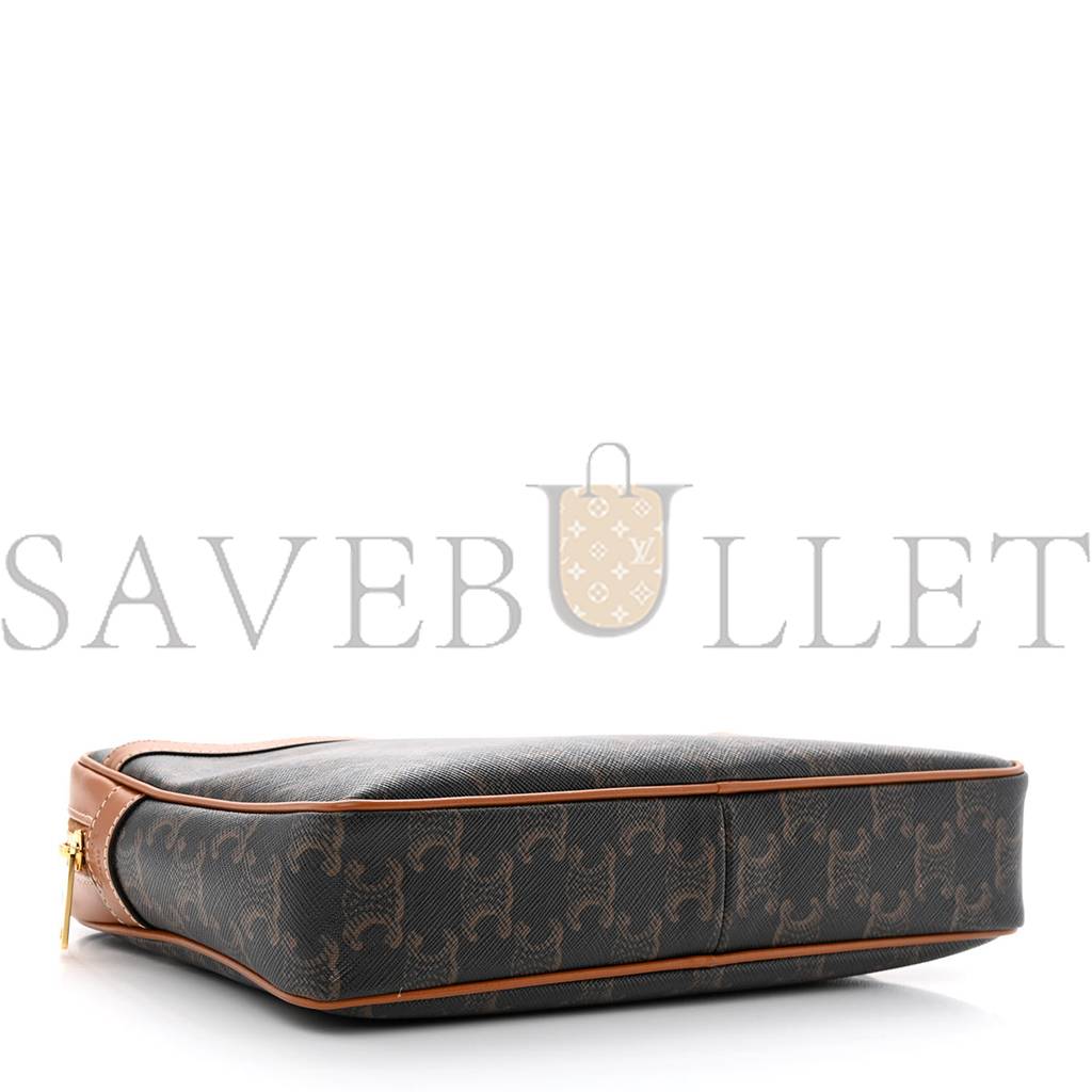 CELINE TRIOMPHE CANVAS CALFSKIN MEDIUM PATAPANS TAN (25*18*5cm) CELINE TRIOMPHE CANVAS CALFSKIN MEDIUM PATAPANS TAN (25*18*5cm)