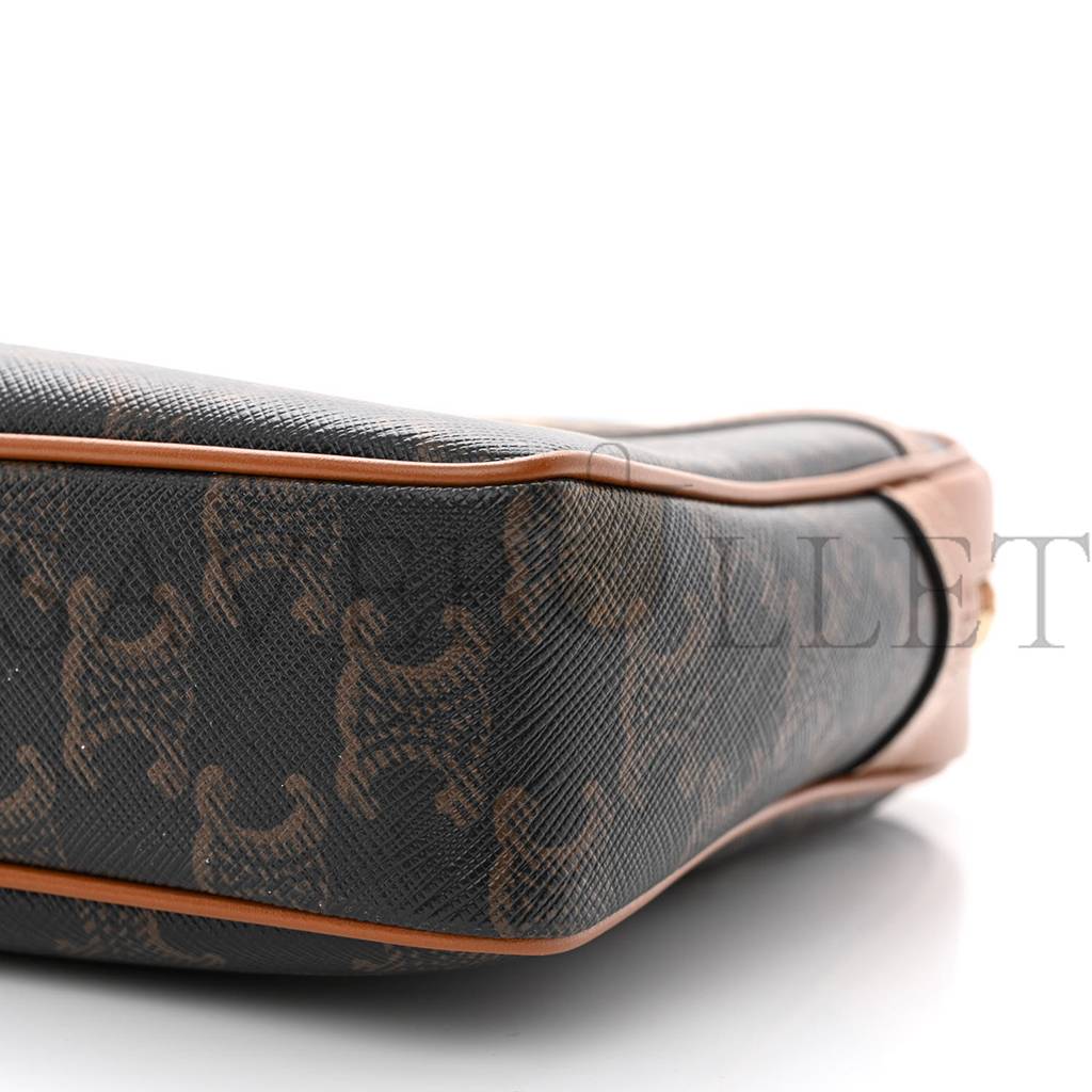 CELINE TRIOMPHE CANVAS CALFSKIN MEDIUM PATAPANS TAN (25*18*5cm) CELINE TRIOMPHE CANVAS CALFSKIN MEDIUM PATAPANS TAN (25*18*5cm)