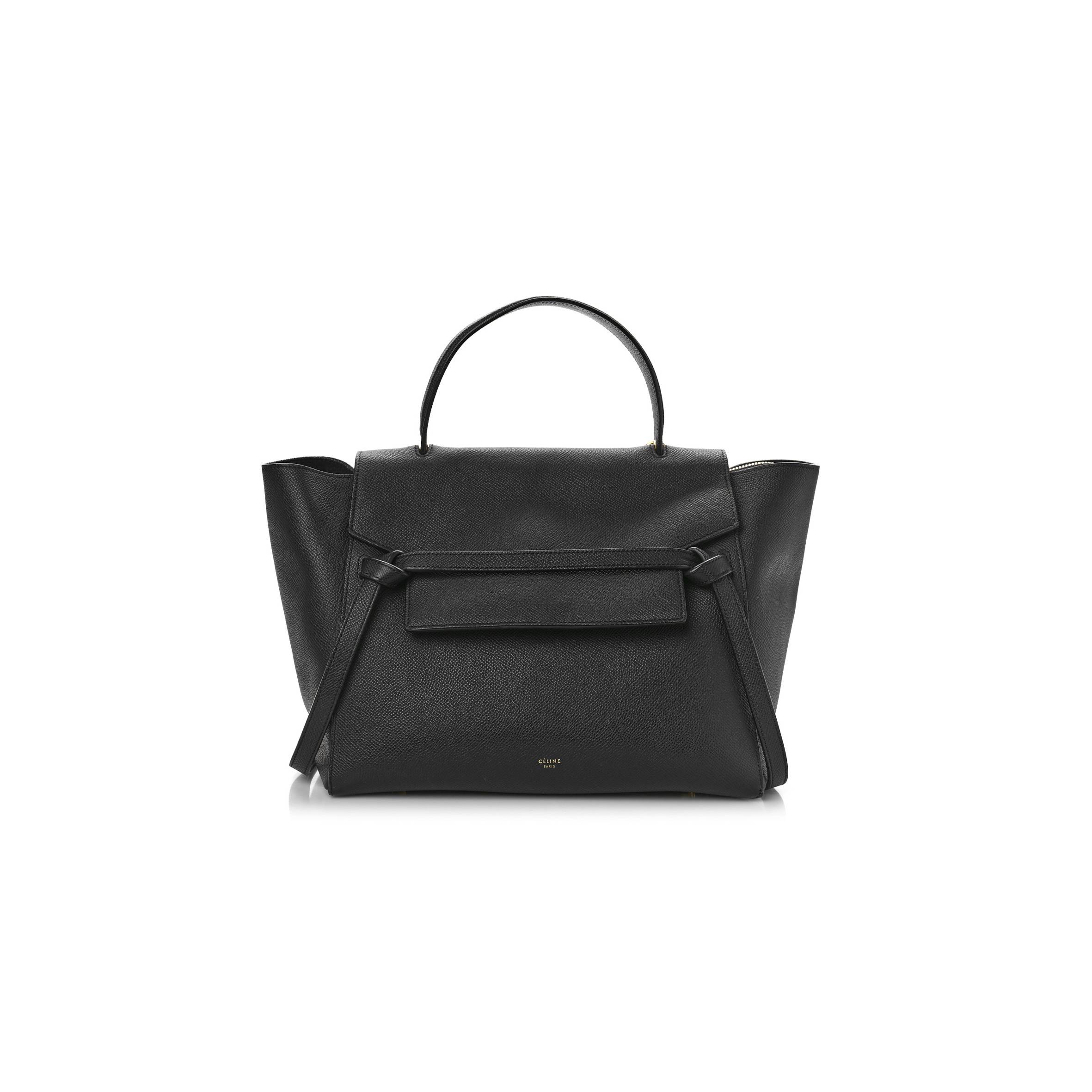 CELINE GRAINED CALFSKIN MINI BELT BAG BLACK (28*24*15cm) CELINE GRAINED CALFSKIN MINI BELT BAG BLACK (28*24*15cm)