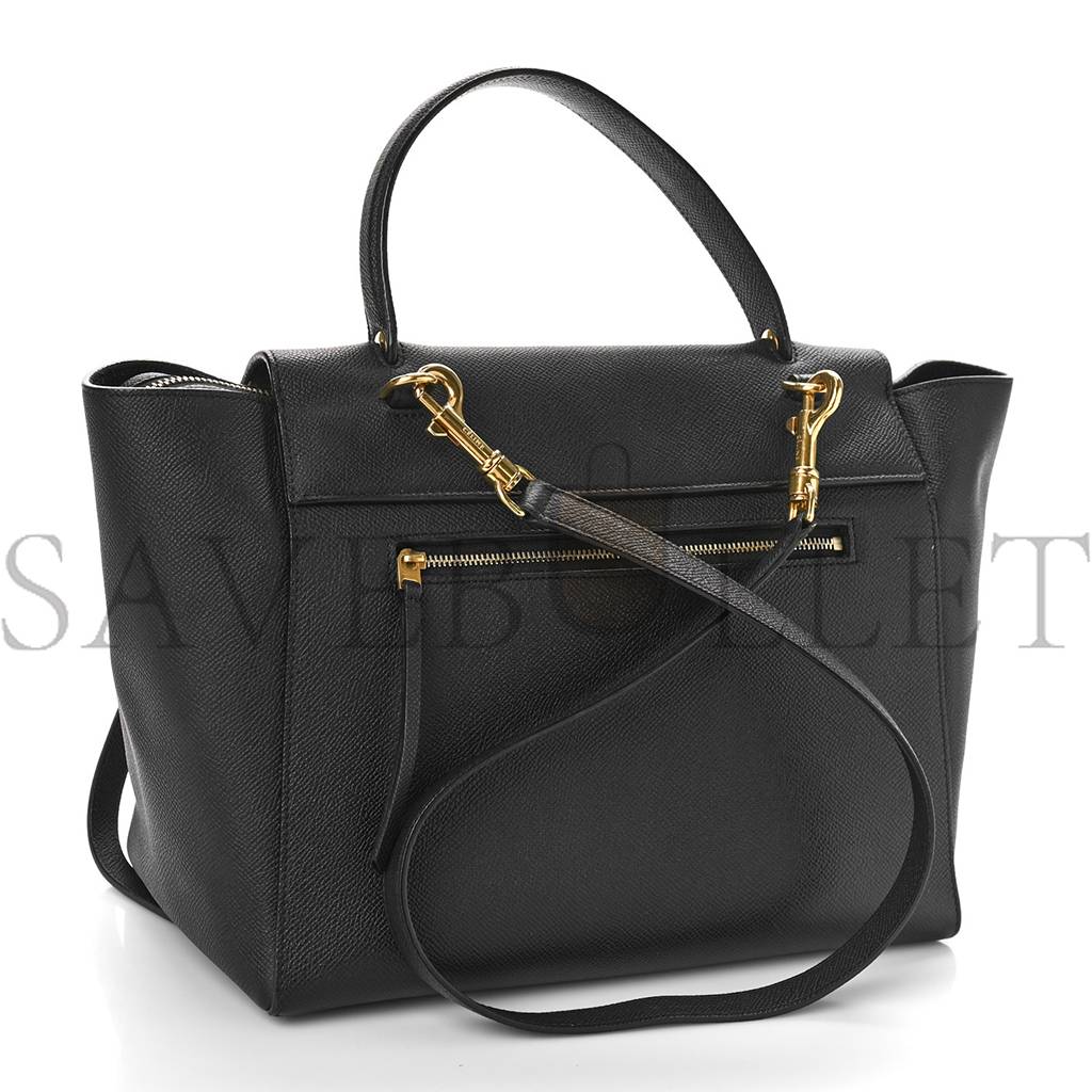 CELINE GRAINED CALFSKIN MINI BELT BAG BLACK (28*24*15cm) CELINE GRAINED CALFSKIN MINI BELT BAG BLACK (28*24*15cm)