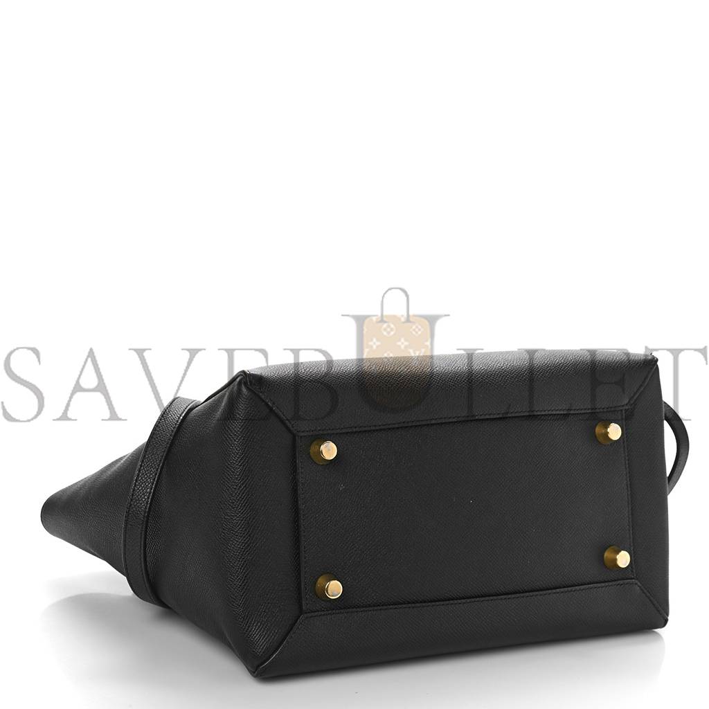 CELINE GRAINED CALFSKIN MINI BELT BAG BLACK (28*24*15cm) CELINE GRAINED CALFSKIN MINI BELT BAG BLACK (28*24*15cm)