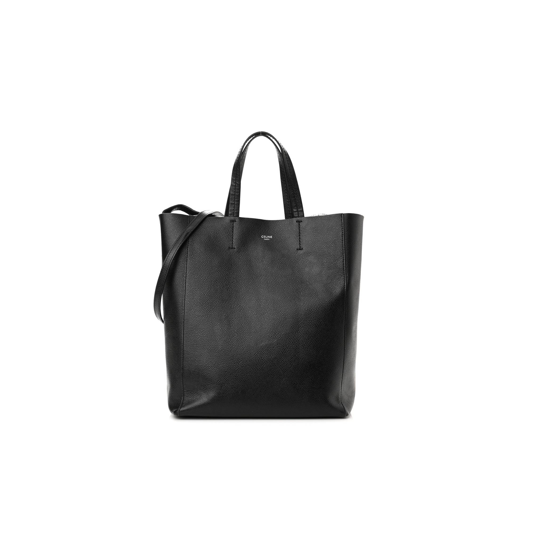 CELINE GRAINED CALFSKIN SMALL VERTICAL CABAS BLACK (28*23*10cm) CELINE GRAINED CALFSKIN SMALL VERTICAL CABAS BLACK (28*23*10cm)