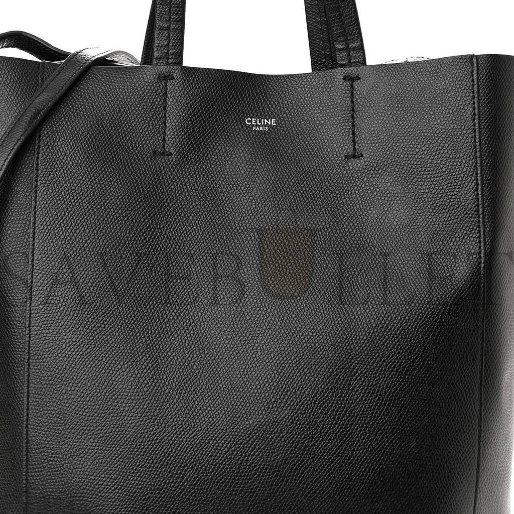 CELINE GRAINED CALFSKIN SMALL VERTICAL CABAS BLACK (28*23*10cm) CELINE GRAINED CALFSKIN SMALL VERTICAL CABAS BLACK (28*23*10cm)