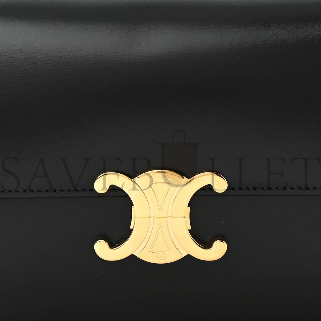 CELINE SHINY CALFSKIN MEDIUM TRIOMPHE BLACK (22*16*8cm) CELINE SHINY CALFSKIN MEDIUM TRIOMPHE BLACK (22*16*8cm)