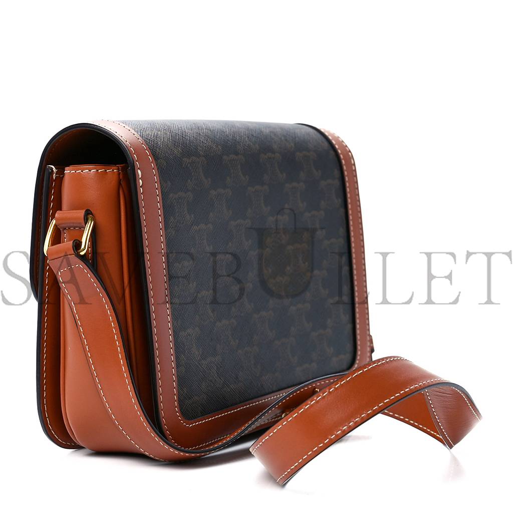 CELINE TRIOMPHE CANVAS CALFSKIN MEDIUM TRIOMPHE BAG TAN (22*15*6cm) CELINE TRIOMPHE CANVAS CALFSKIN MEDIUM TRIOMPHE BAG TAN (22*15*6cm)