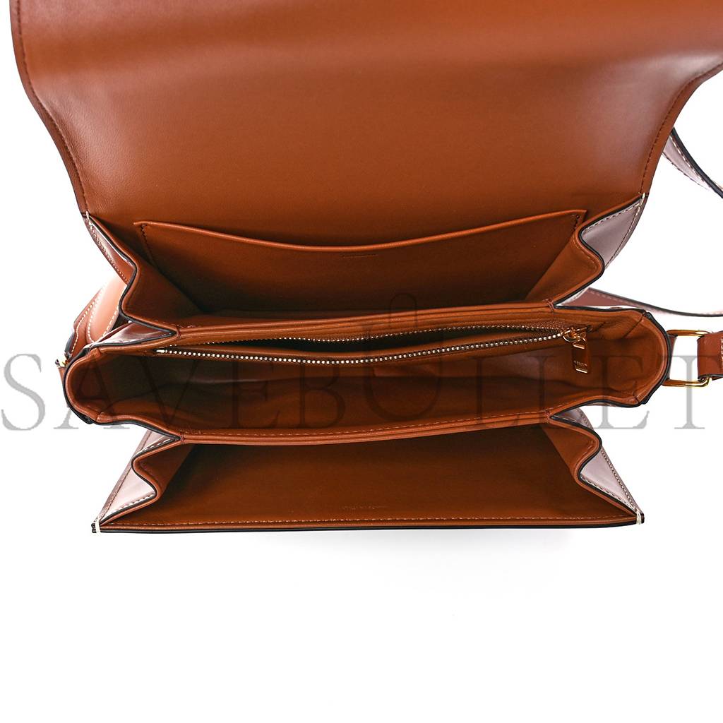 CELINE TRIOMPHE CANVAS CALFSKIN MEDIUM TRIOMPHE BAG TAN (22*15*6cm) CELINE TRIOMPHE CANVAS CALFSKIN MEDIUM TRIOMPHE BAG TAN (22*15*6cm)