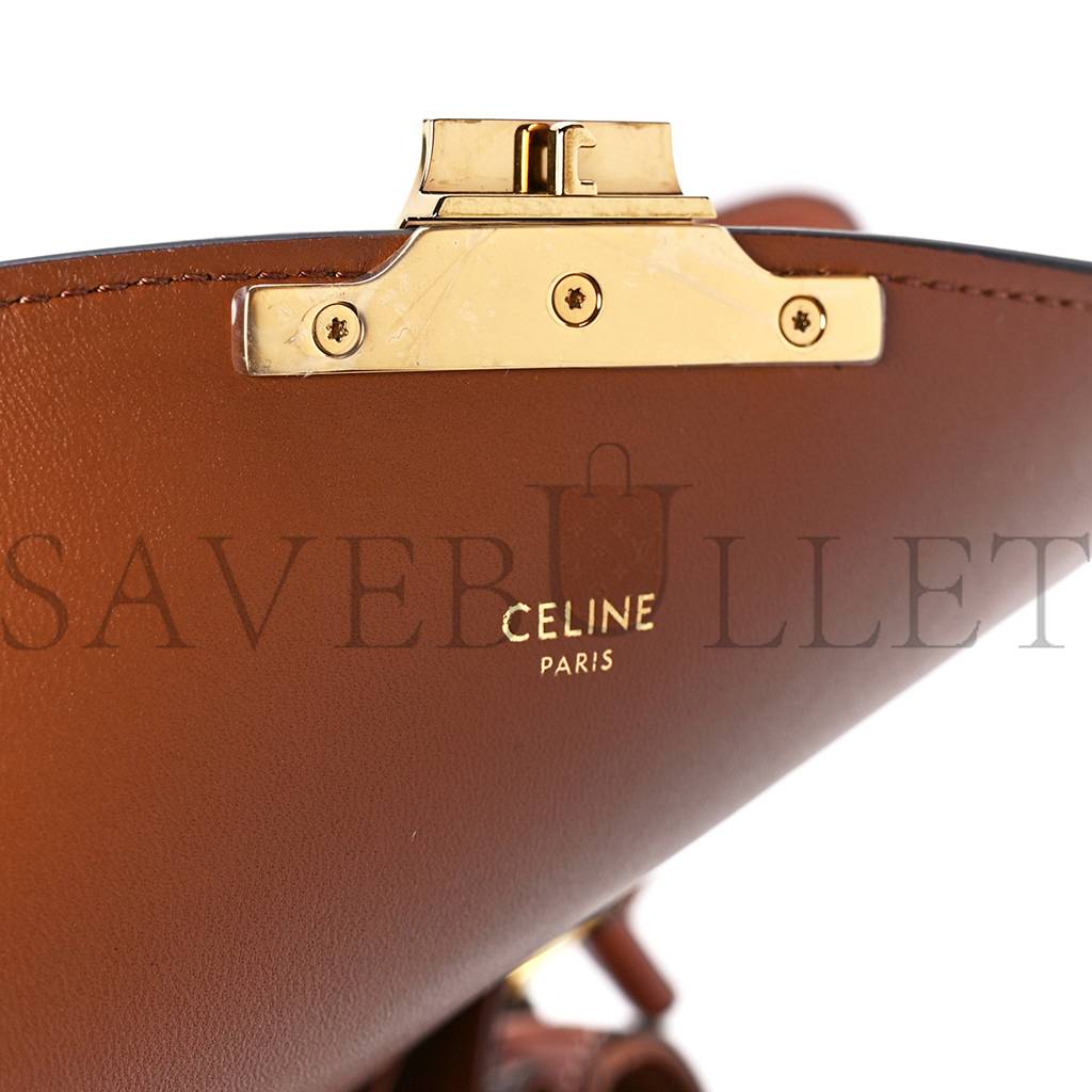 CELINE TRIOMPHE CANVAS CALFSKIN MEDIUM TRIOMPHE BAG TAN (22*15*6cm) CELINE TRIOMPHE CANVAS CALFSKIN MEDIUM TRIOMPHE BAG TAN (22*15*6cm)