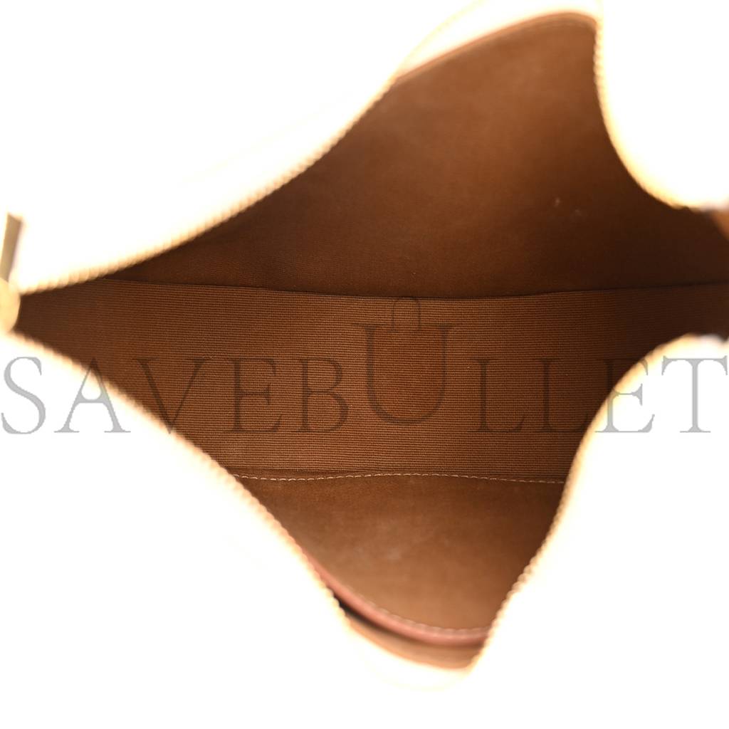 CELINE CANVAS CALFSKIN AVA TRIOMPHE SHOULDER BAG WHITE (23*13*7cm) CELINE CANVAS CALFSKIN AVA TRIOMPHE SHOULDER BAG WHITE (23*13*7cm)