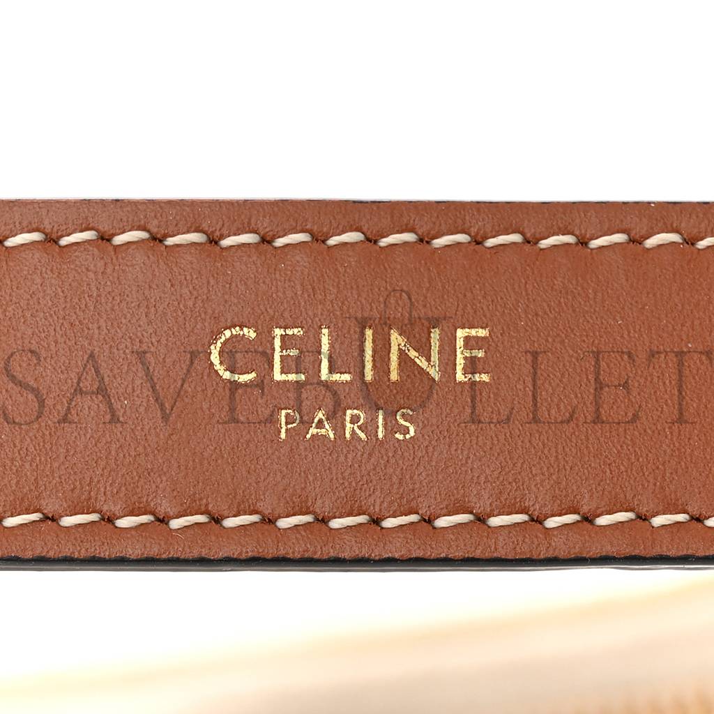 CELINE CANVAS CALFSKIN AVA TRIOMPHE SHOULDER BAG WHITE (23*13*7cm) CELINE CANVAS CALFSKIN AVA TRIOMPHE SHOULDER BAG WHITE (23*13*7cm)
