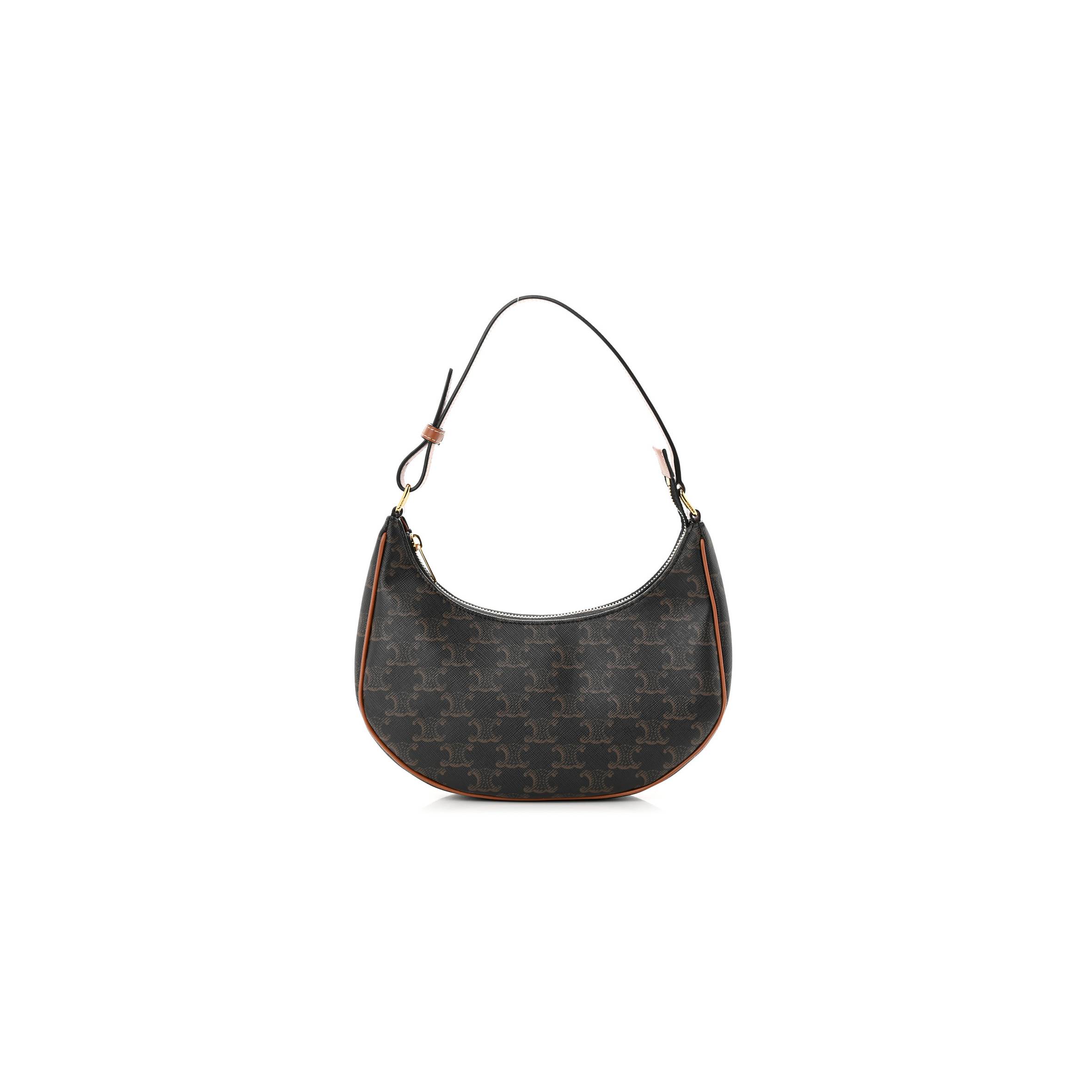 CELINE TRIOMPHE CANVAS CALFSKIN AVA SHOULDER BAG TAN (25*18*8cm) CELINE TRIOMPHE CANVAS CALFSKIN AVA SHOULDER BAG TAN (25*18*8cm)