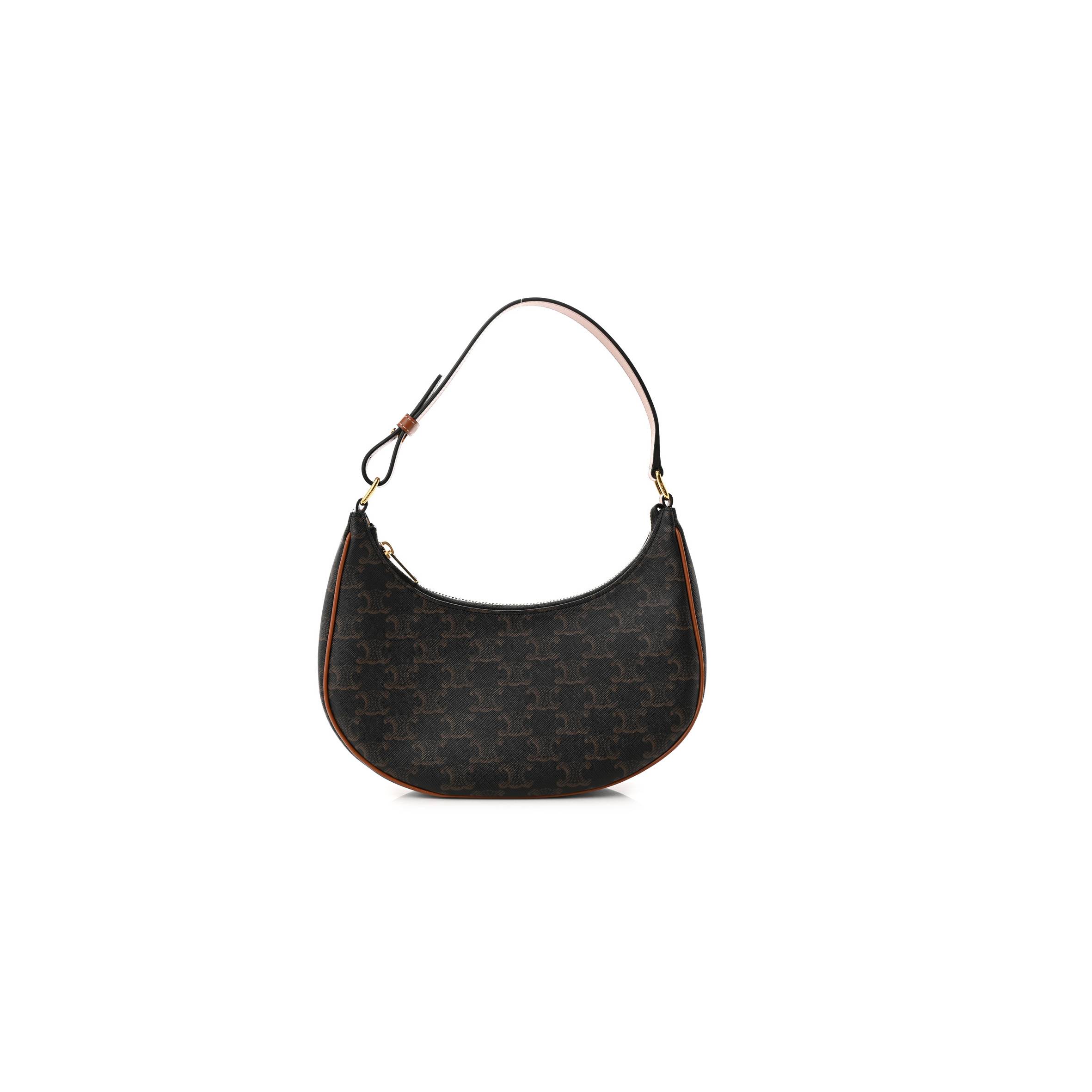 CELINE CANVAS CALFSKIN AVA TRIOMPHE SHOULDER BAG TAN (25*19*7cm) CELINE CANVAS CALFSKIN AVA TRIOMPHE SHOULDER BAG TAN (25*19*7cm)