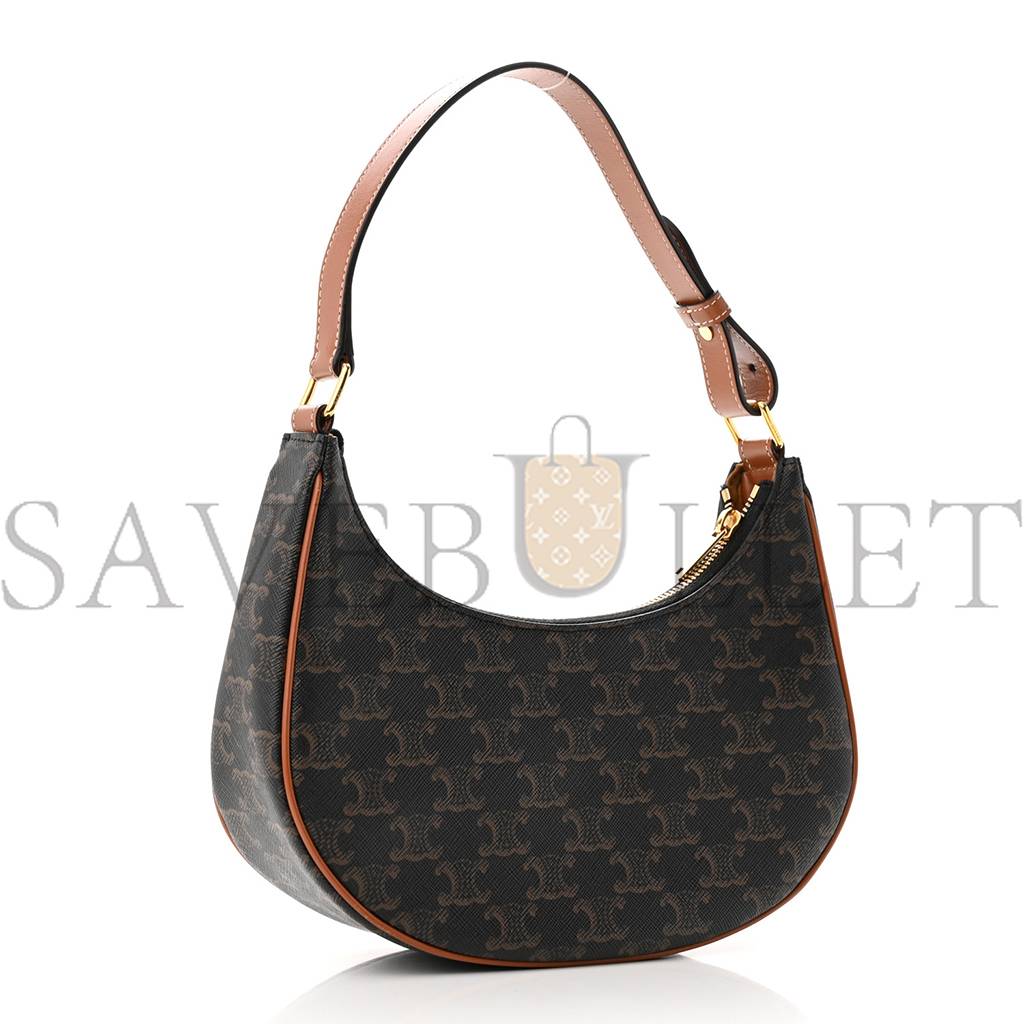 CELINE CANVAS CALFSKIN AVA TRIOMPHE SHOULDER BAG TAN (25*19*7cm) CELINE CANVAS CALFSKIN AVA TRIOMPHE SHOULDER BAG TAN (25*19*7cm)