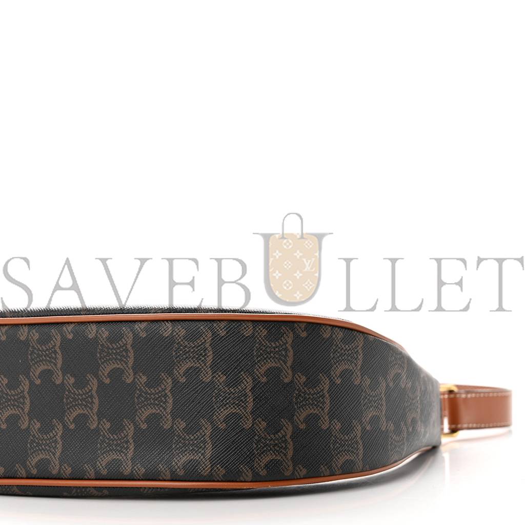 CELINE CANVAS CALFSKIN AVA TRIOMPHE SHOULDER BAG TAN (25*19*7cm) CELINE CANVAS CALFSKIN AVA TRIOMPHE SHOULDER BAG TAN (25*19*7cm)