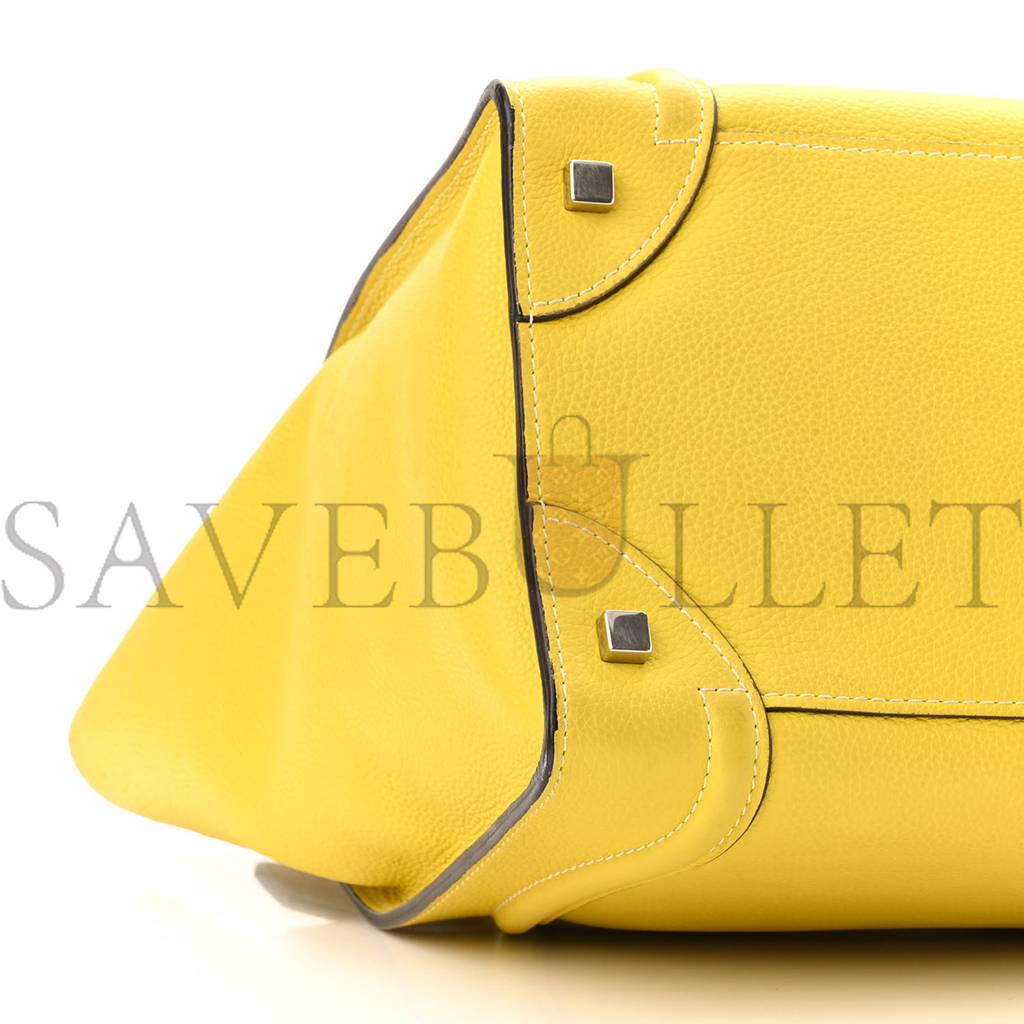 CELINE DRUMMED CALFSKIN MINI LUGGAGE CITRON (30*29*17cm) CELINE DRUMMED CALFSKIN MINI LUGGAGE CITRON (30*29*17cm)