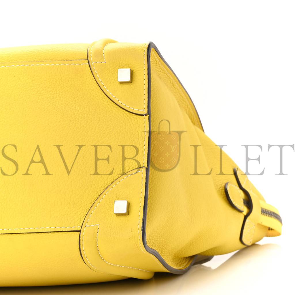 CELINE DRUMMED CALFSKIN MINI LUGGAGE CITRON (30*29*17cm) CELINE DRUMMED CALFSKIN MINI LUGGAGE CITRON (30*29*17cm)