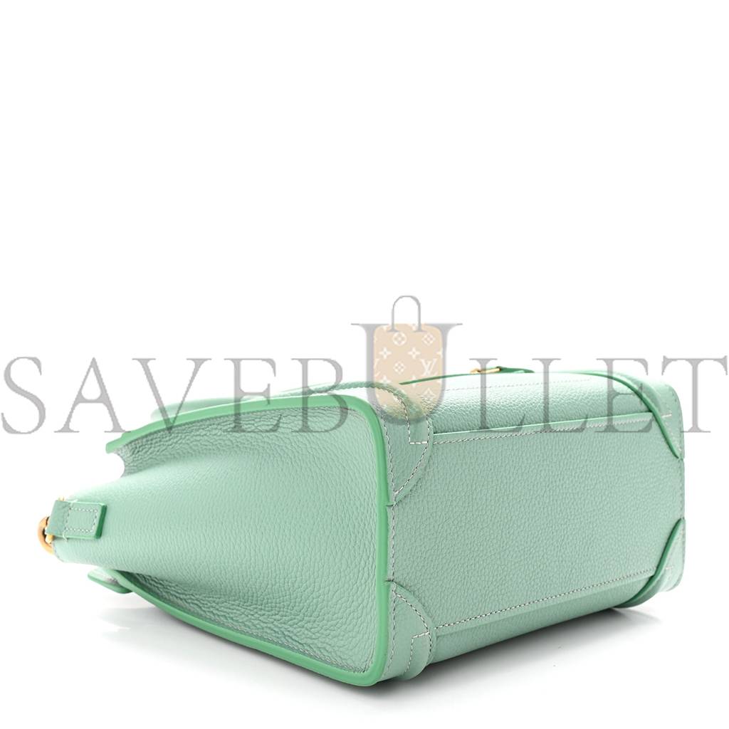 CELINE DRUMMED CALFSKIN NANO LUGGAGE CELADON (21*20*10cm) CELINE DRUMMED CALFSKIN NANO LUGGAGE CELADON (21*20*10cm)