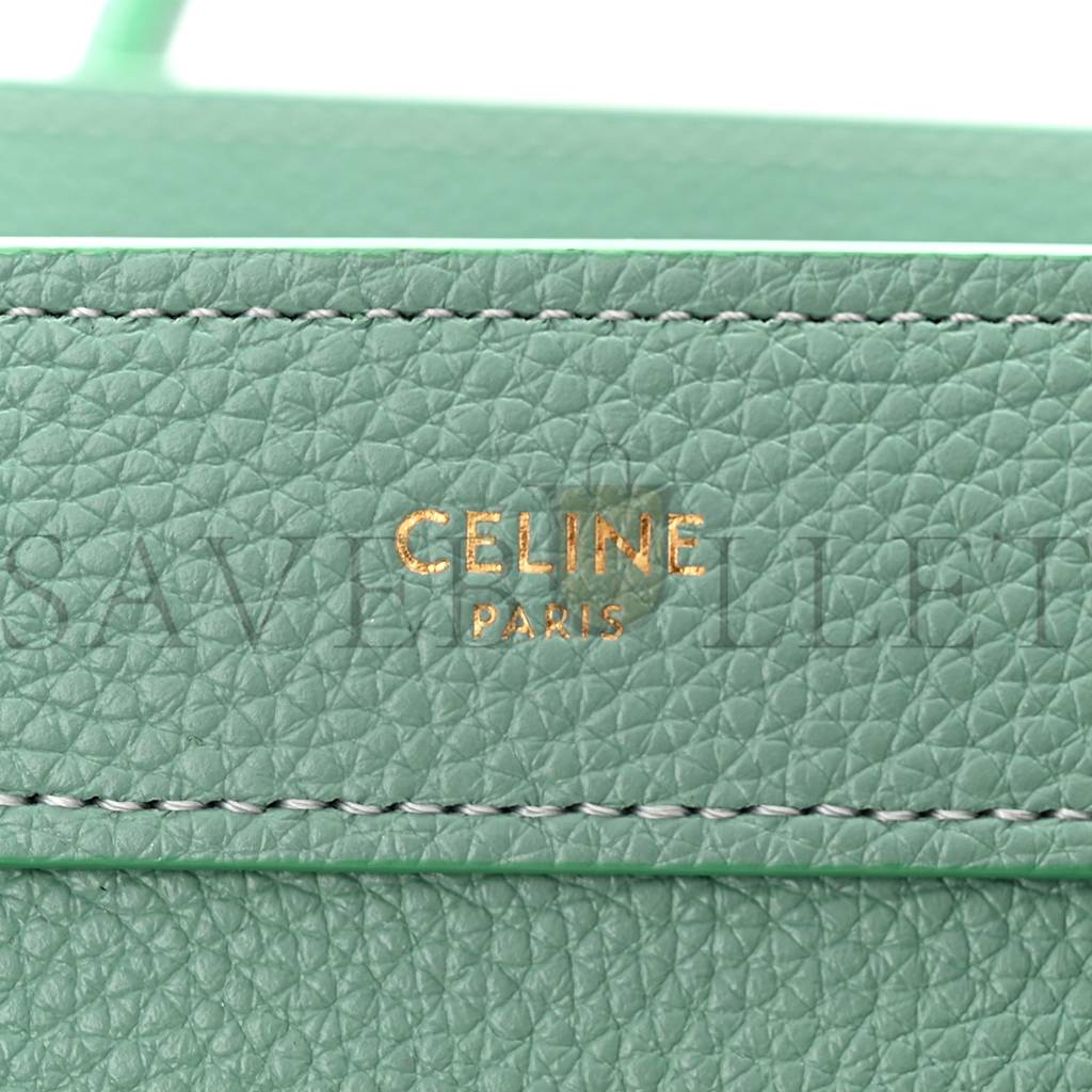 CELINE DRUMMED CALFSKIN NANO LUGGAGE CELADON (21*20*10cm) CELINE DRUMMED CALFSKIN NANO LUGGAGE CELADON (21*20*10cm)
