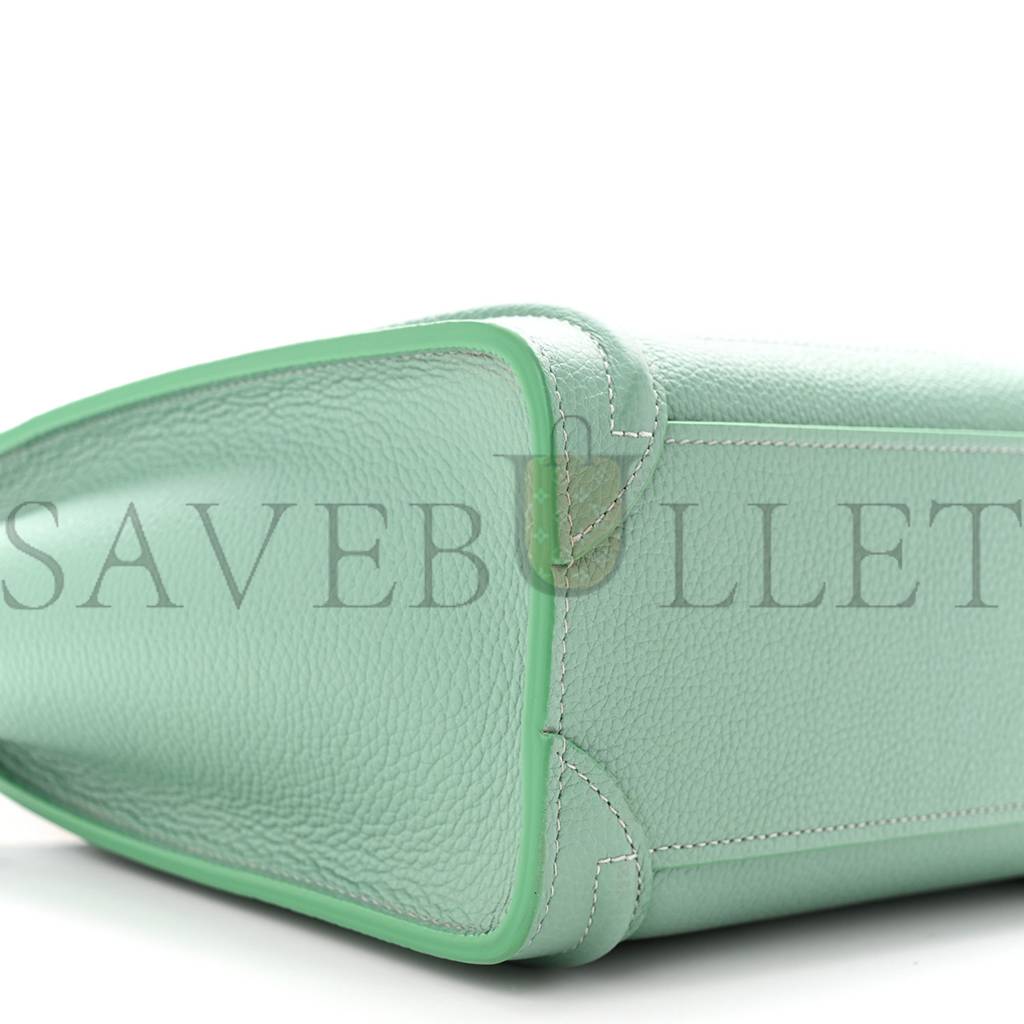 CELINE DRUMMED CALFSKIN NANO LUGGAGE CELADON (21*20*10cm) CELINE DRUMMED CALFSKIN NANO LUGGAGE CELADON (21*20*10cm)