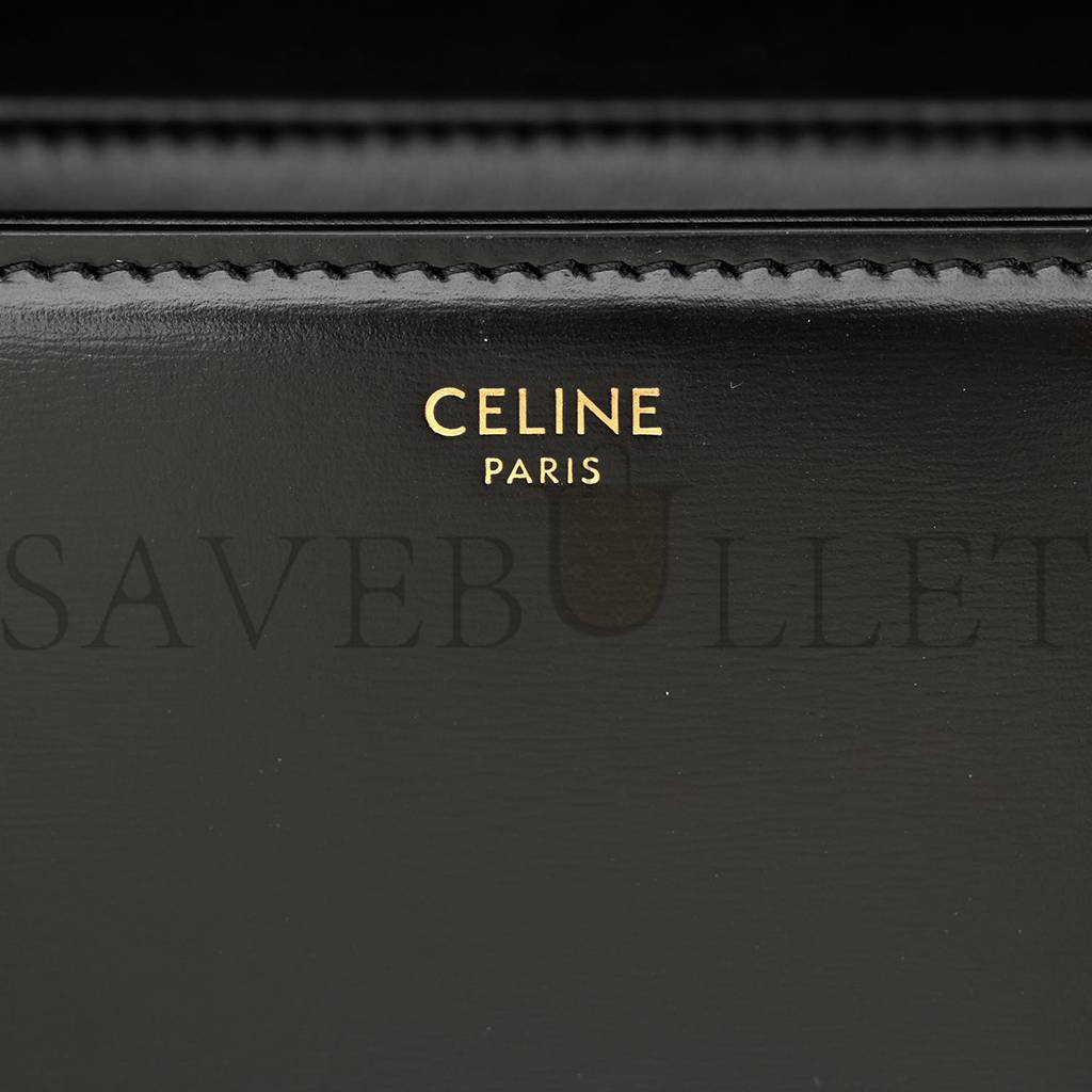 CELINE SHINY CALFSKIN TEEN TRIOMPHE BLACK (18*14*6cm) CELINE SHINY CALFSKIN TEEN TRIOMPHE BLACK (18*14*6cm)