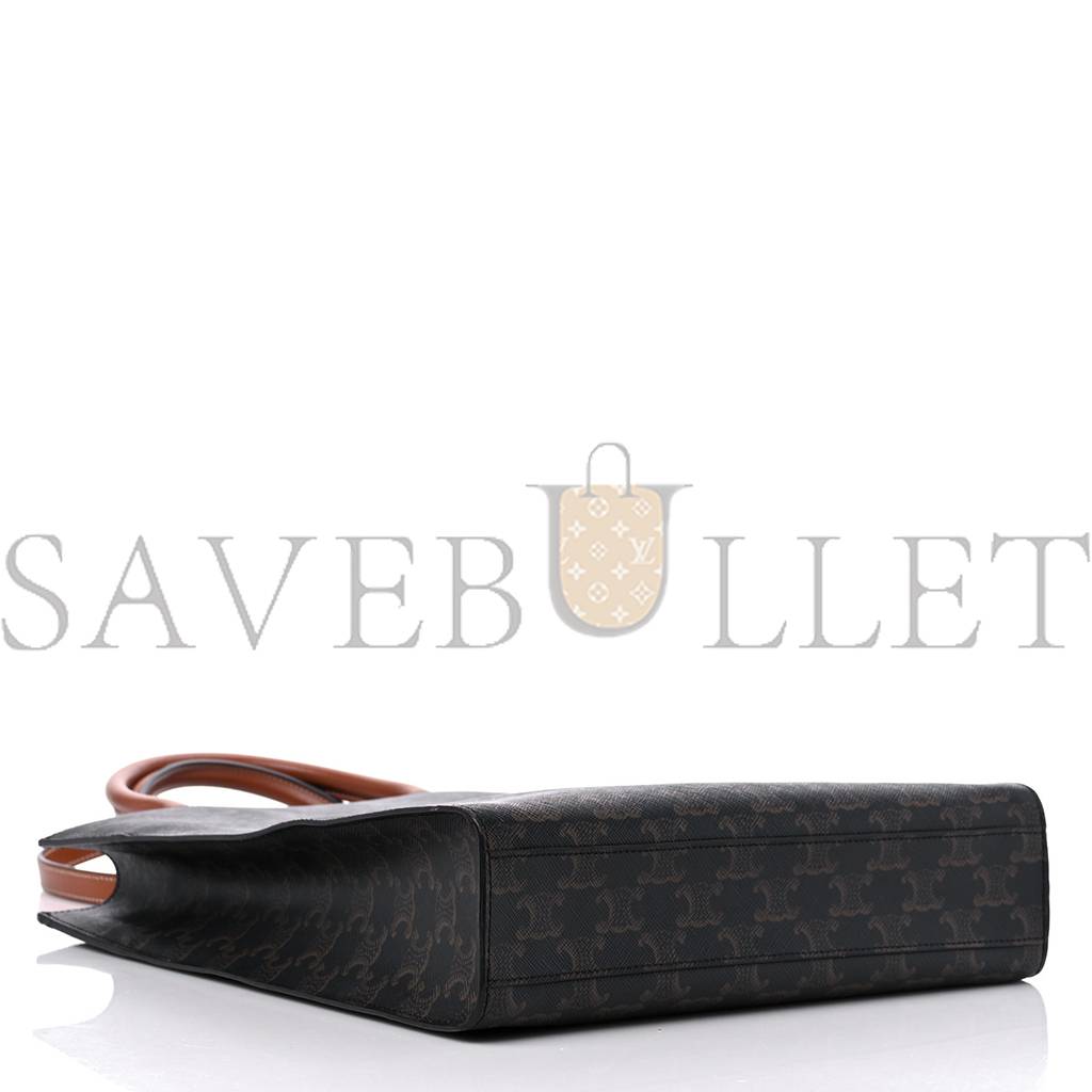 CELINE TRIOMPHE CANVAS CALFSKIN SMALL VERTICAL CABAS TAN (32*28*8cm) CELINE TRIOMPHE CANVAS CALFSKIN SMALL VERTICAL CABAS TAN (32*28*8cm)