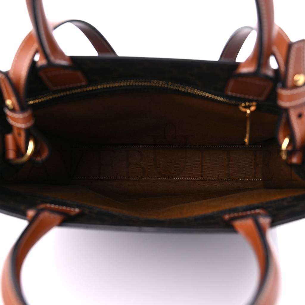 CELINE TRIOMPHE CANVAS CALFSKIN SMALL VERTICAL CABAS TAN (32*28*8cm) CELINE TRIOMPHE CANVAS CALFSKIN SMALL VERTICAL CABAS TAN (32*28*8cm)