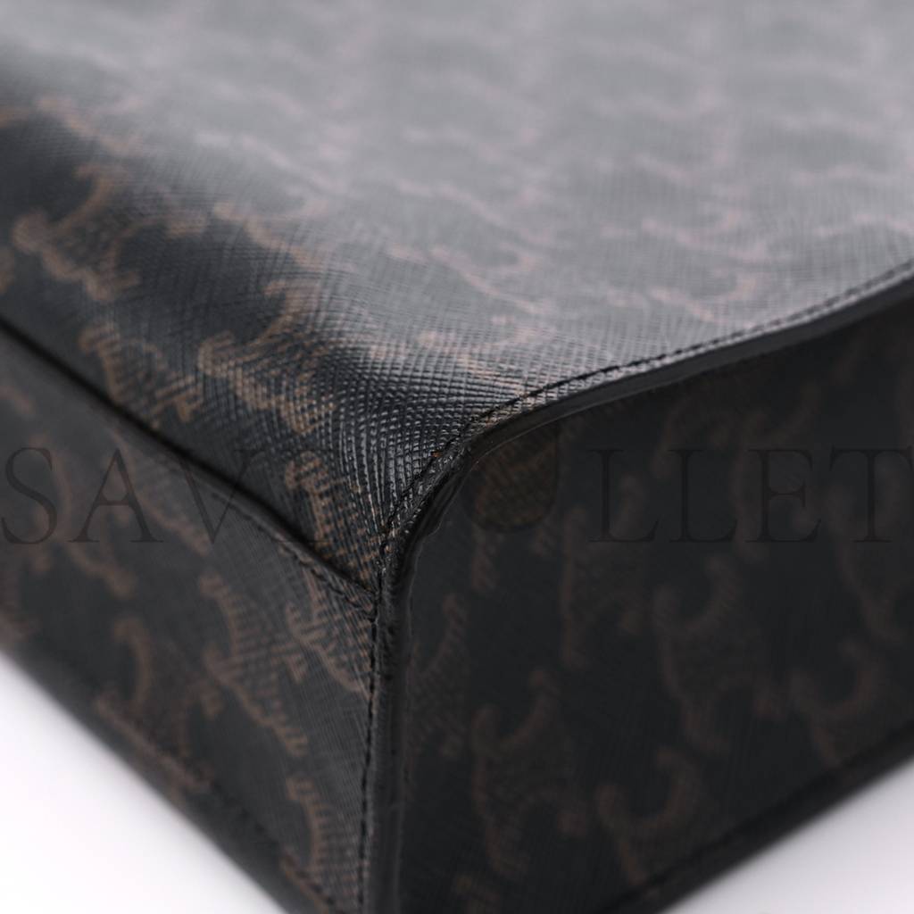 CELINE TRIOMPHE CANVAS CALFSKIN SMALL VERTICAL CABAS TAN (32*28*8cm) CELINE TRIOMPHE CANVAS CALFSKIN SMALL VERTICAL CABAS TAN (32*28*8cm)