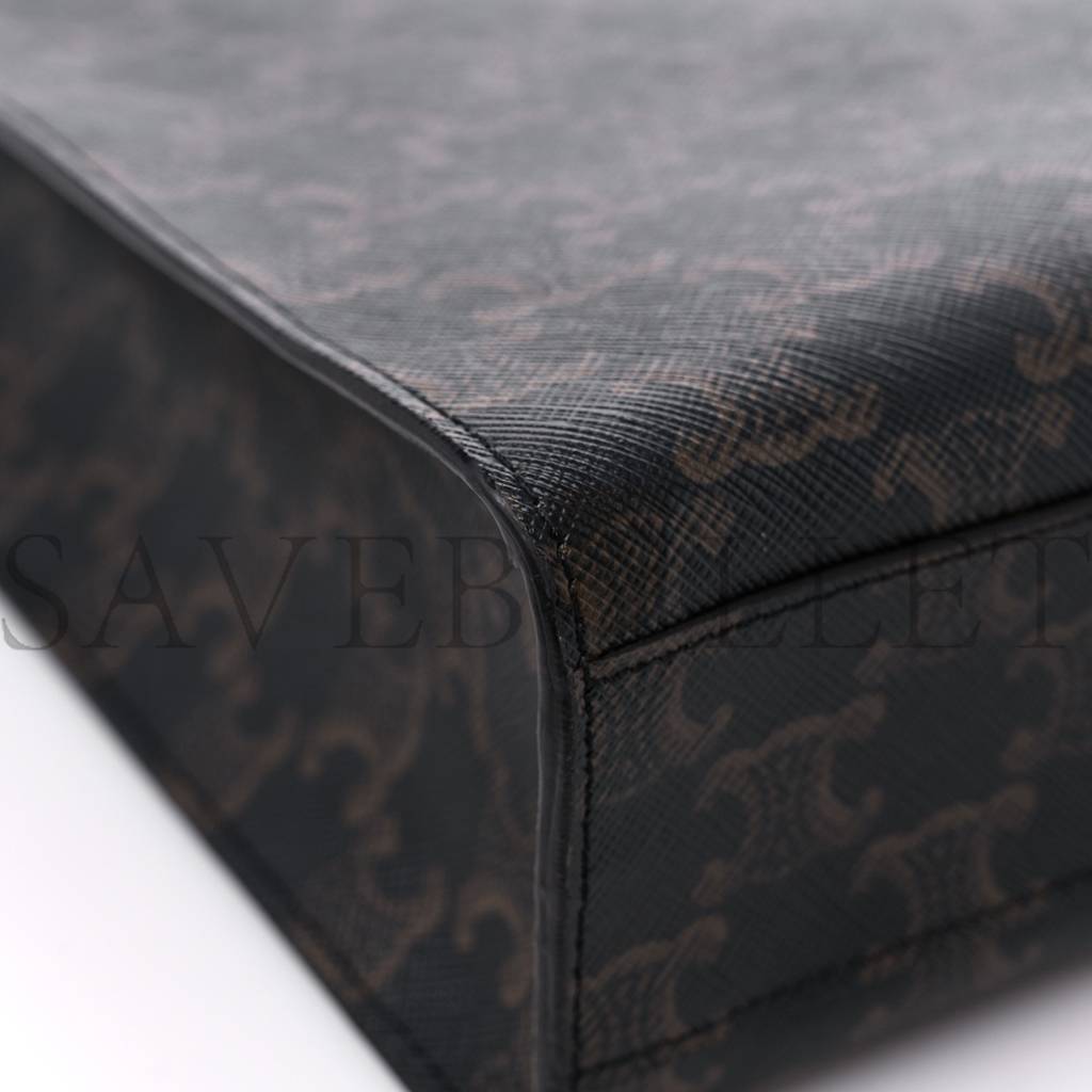 CELINE TRIOMPHE CANVAS CALFSKIN SMALL VERTICAL CABAS TAN (32*28*8cm) CELINE TRIOMPHE CANVAS CALFSKIN SMALL VERTICAL CABAS TAN (32*28*8cm)