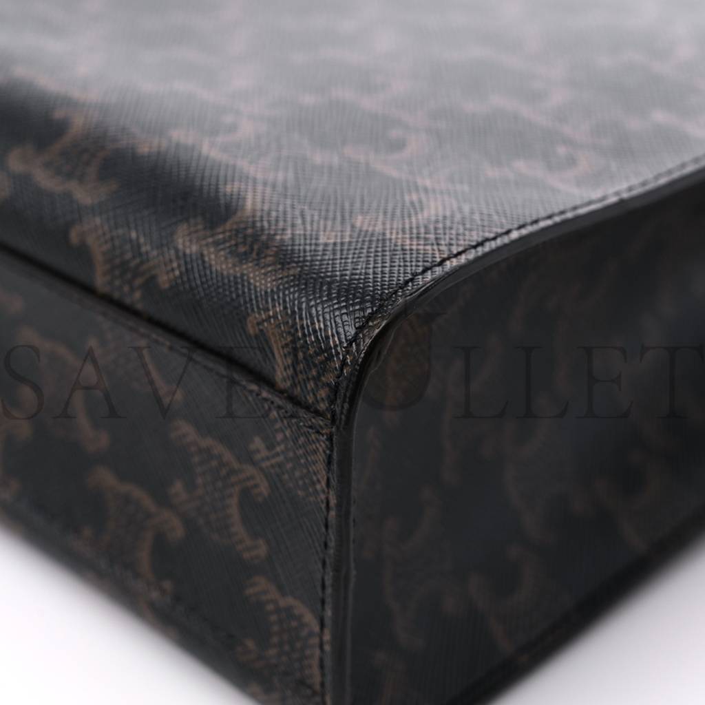 CELINE TRIOMPHE CANVAS CALFSKIN SMALL VERTICAL CABAS TAN (32*28*8cm) CELINE TRIOMPHE CANVAS CALFSKIN SMALL VERTICAL CABAS TAN (32*28*8cm)