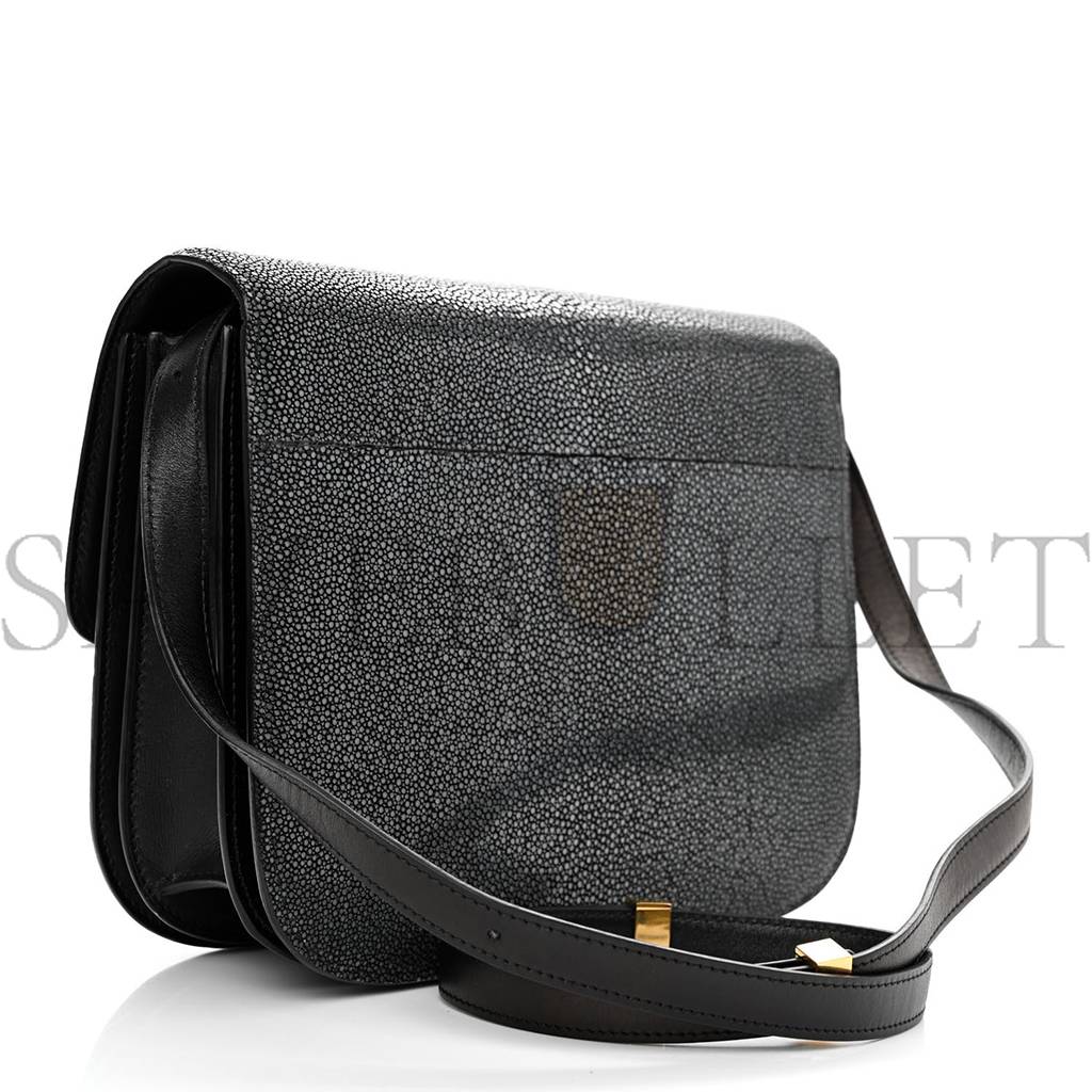 CELINE STINGRAY MEDIUM CLASSIC BOX FLAP BAG BLACK (23*18*8cm) CELINE STINGRAY MEDIUM CLASSIC BOX FLAP BAG BLACK (23*18*8cm)