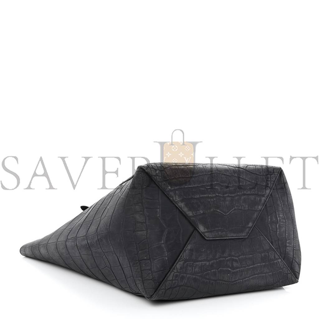 CELINE NUBUCK CROCODILE EMBOSSED MEDIUM BELT CABAS PHANTOM NAVY BLUE (34*28*20cm) CELINE NUBUCK CROCODILE EMBOSSED MEDIUM BELT CABAS PHANTOM NAVY BLUE (34*28*20cm)