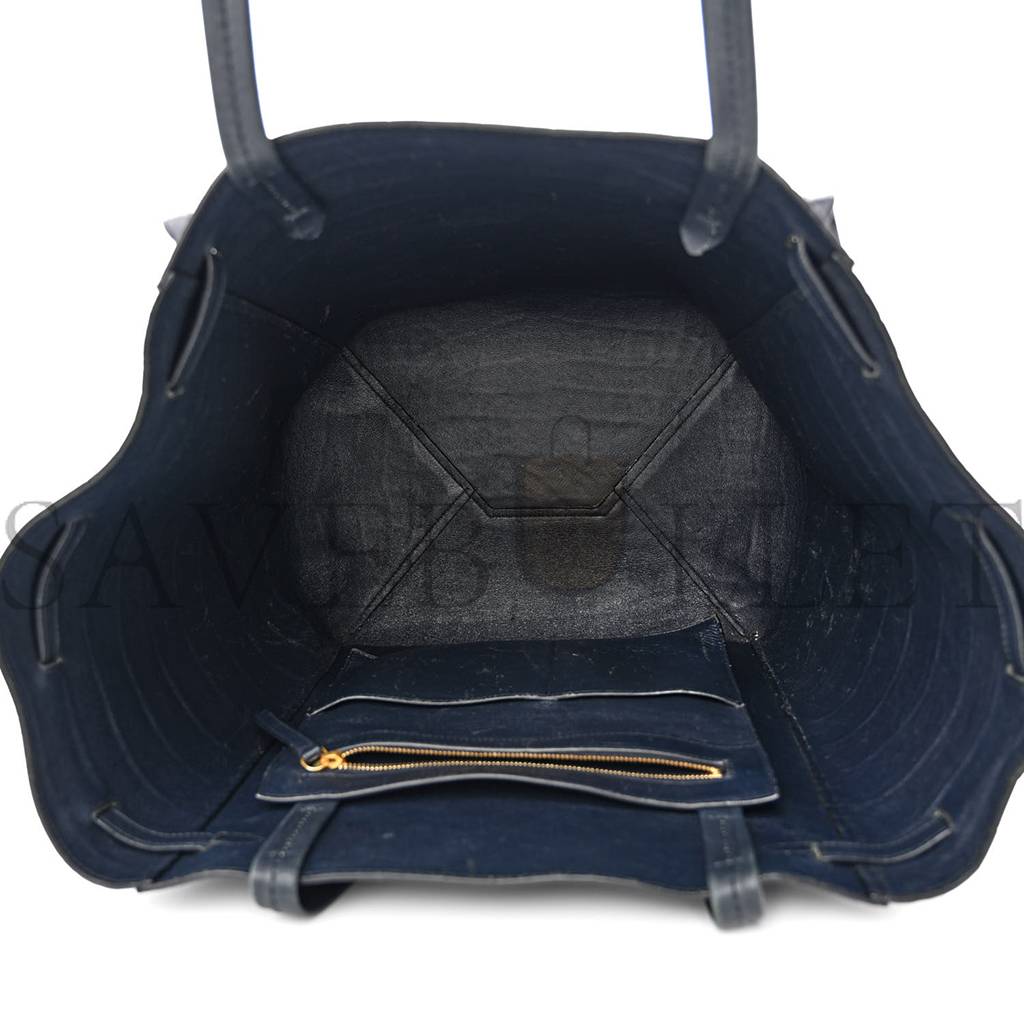 CELINE NUBUCK CROCODILE EMBOSSED MEDIUM BELT CABAS PHANTOM NAVY BLUE (34*28*20cm) CELINE NUBUCK CROCODILE EMBOSSED MEDIUM BELT CABAS PHANTOM NAVY BLUE (34*28*20cm)