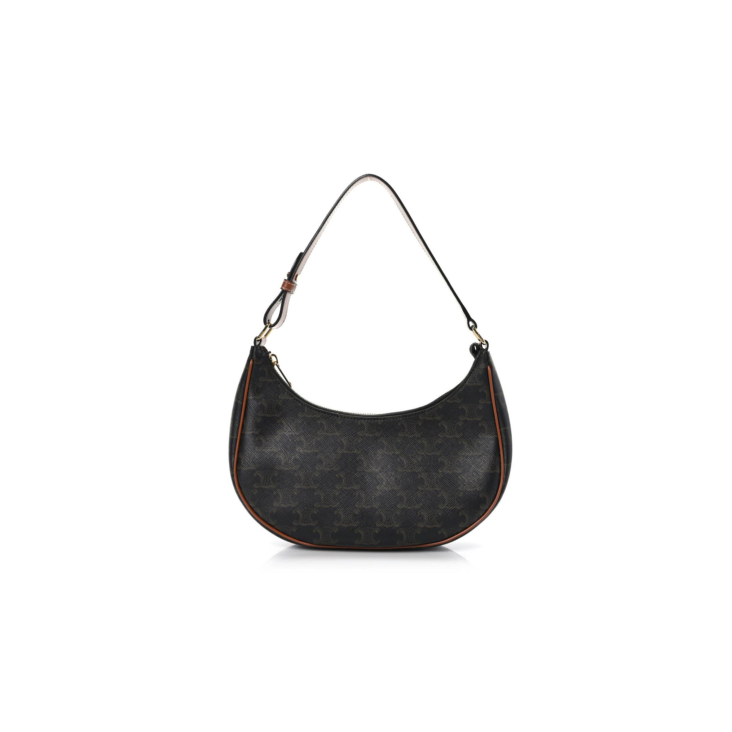CELINE TRIOMPHE CANVAS CALFSKIN AVA SHOULDER BAG TAN (25*19*7cm) CELINE TRIOMPHE CANVAS CALFSKIN AVA SHOULDER BAG TAN (25*19*7cm)