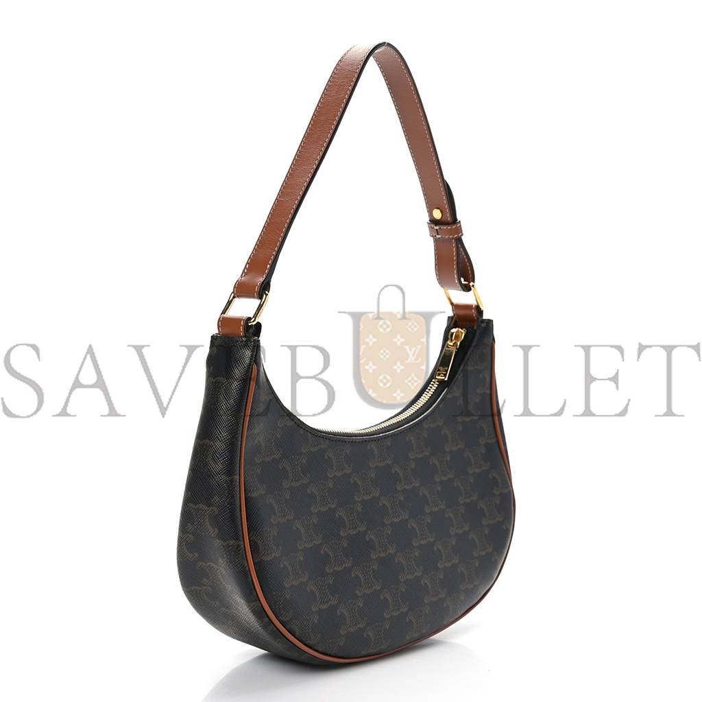 CELINE TRIOMPHE CANVAS CALFSKIN AVA SHOULDER BAG TAN (25*19*7cm) CELINE TRIOMPHE CANVAS CALFSKIN AVA SHOULDER BAG TAN (25*19*7cm)