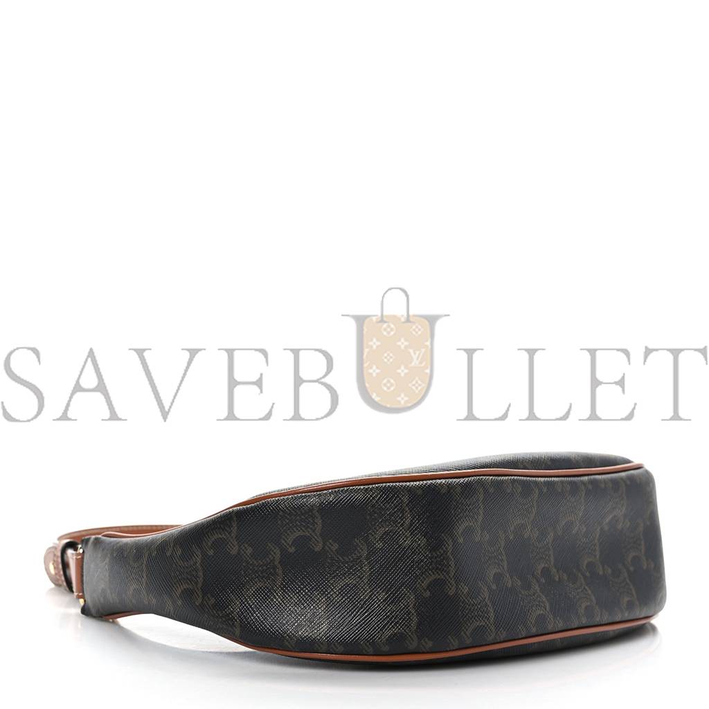 CELINE TRIOMPHE CANVAS CALFSKIN AVA SHOULDER BAG TAN (25*19*7cm) CELINE TRIOMPHE CANVAS CALFSKIN AVA SHOULDER BAG TAN (25*19*7cm)