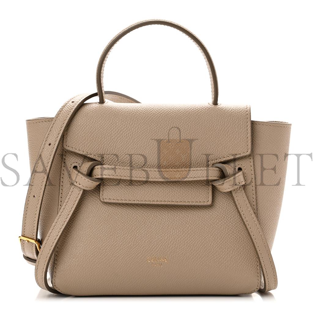 CELINE GRAINED CALFSKIN NANO BELT BAG LIGHT TAUPE (20*18*10cm) CELINE GRAINED CALFSKIN NANO BELT BAG LIGHT TAUPE (20*18*10cm)