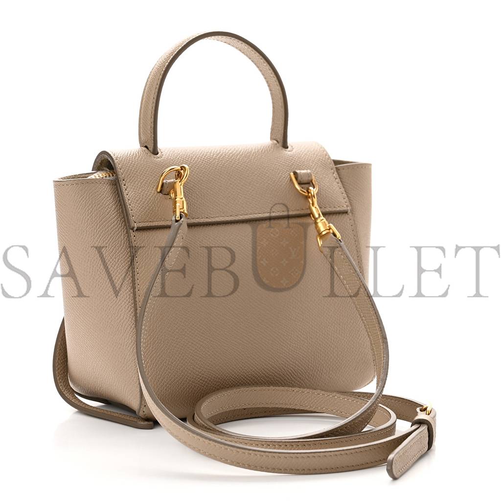 CELINE GRAINED CALFSKIN NANO BELT BAG LIGHT TAUPE (20*18*10cm) CELINE GRAINED CALFSKIN NANO BELT BAG LIGHT TAUPE (20*18*10cm)