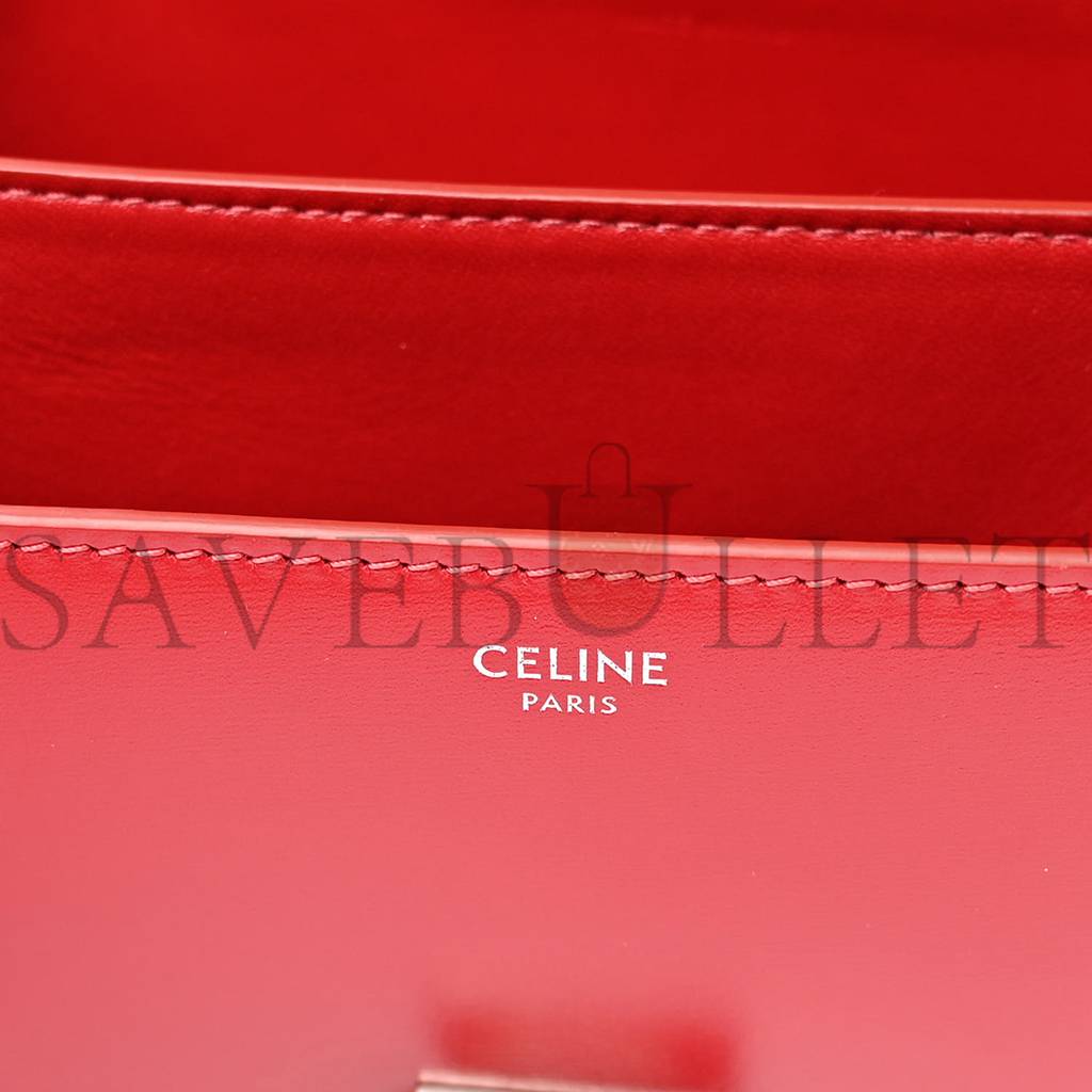 CELINE BOX CALFSKIN MEDIUM CLASSIC BOX FLAP BAG RED (23*18*6cm) CELINE BOX CALFSKIN MEDIUM CLASSIC BOX FLAP BAG RED (23*18*6cm)