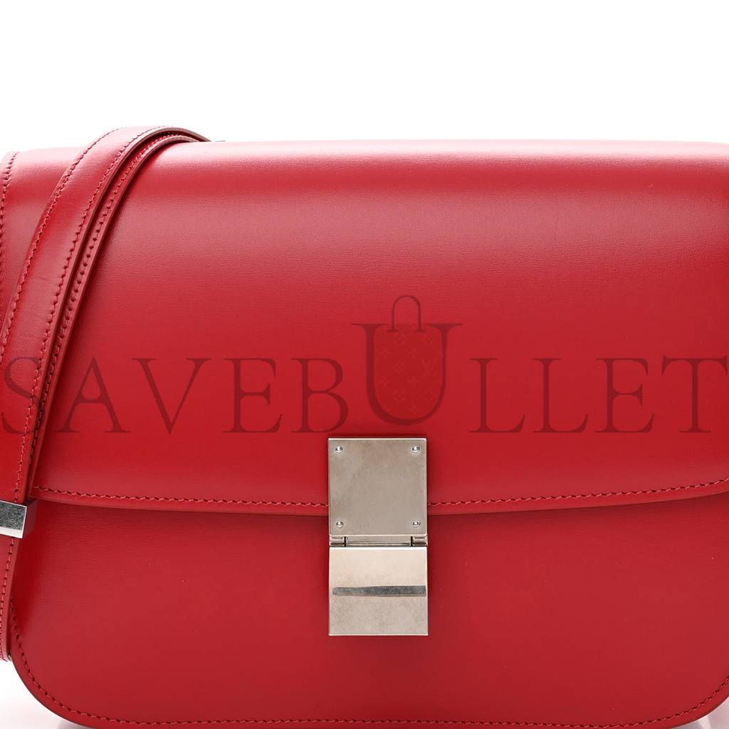 CELINE BOX CALFSKIN MEDIUM CLASSIC BOX FLAP BAG RED (23*18*6cm) CELINE BOX CALFSKIN MEDIUM CLASSIC BOX FLAP BAG RED (23*18*6cm)