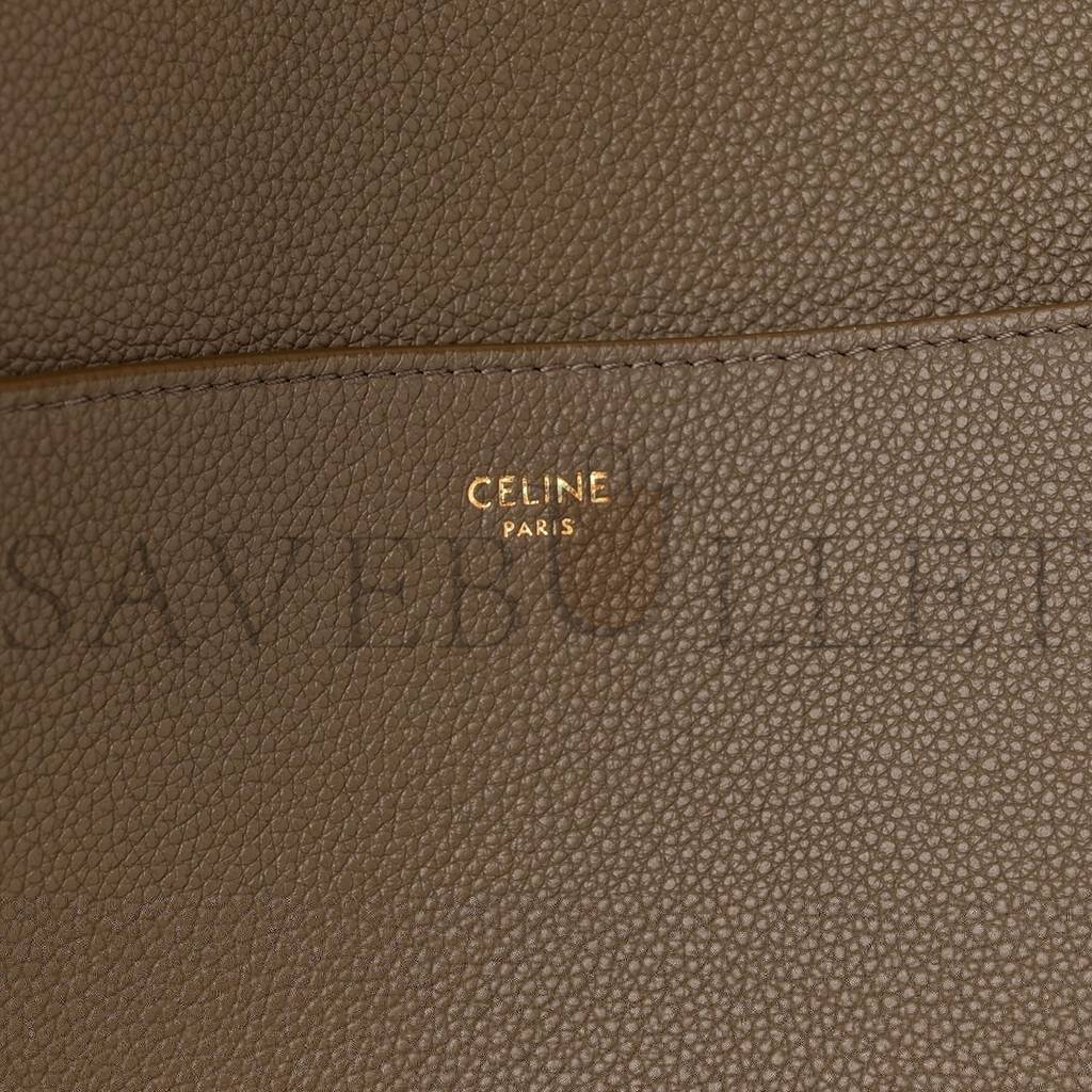 CELINE SOFT GRAINED CALFSKIN SANGLE BUCKET BAG TAUPE (28*23*17cm) CELINE SOFT GRAINED CALFSKIN SANGLE BUCKET BAG TAUPE (28*23*17cm)
