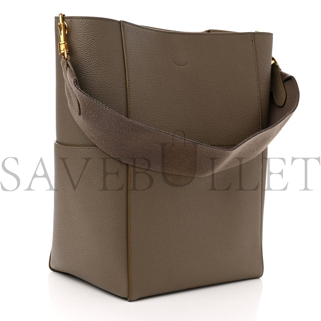 CELINE SOFT GRAINED CALFSKIN SANGLE BUCKET BAG TAUPE (28*23*17cm) CELINE SOFT GRAINED CALFSKIN SANGLE BUCKET BAG TAUPE (28*23*17cm)