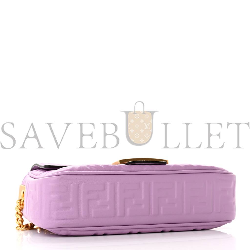 FENDI NAPPA SMALL FF EMBOSSED MIDI CHAIN BAGUETTE VIOLETTA (23*13*6cm) FENDI NAPPA SMALL FF EMBOSSED MIDI CHAIN BAGUETTE VIOLETTA (23*13*6cm)