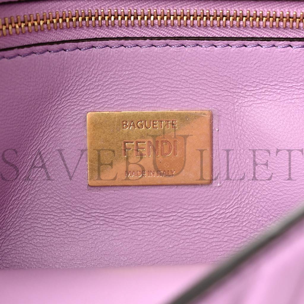 FENDI NAPPA SMALL FF EMBOSSED MIDI CHAIN BAGUETTE VIOLETTA (23*13*6cm) FENDI NAPPA SMALL FF EMBOSSED MIDI CHAIN BAGUETTE VIOLETTA (23*13*6cm)