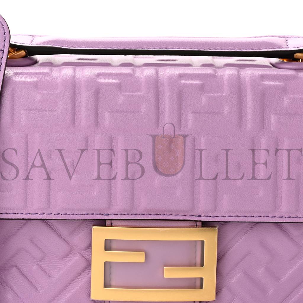 FENDI NAPPA SMALL FF EMBOSSED MIDI CHAIN BAGUETTE VIOLETTA (23*13*6cm) FENDI NAPPA SMALL FF EMBOSSED MIDI CHAIN BAGUETTE VIOLETTA (23*13*6cm)
